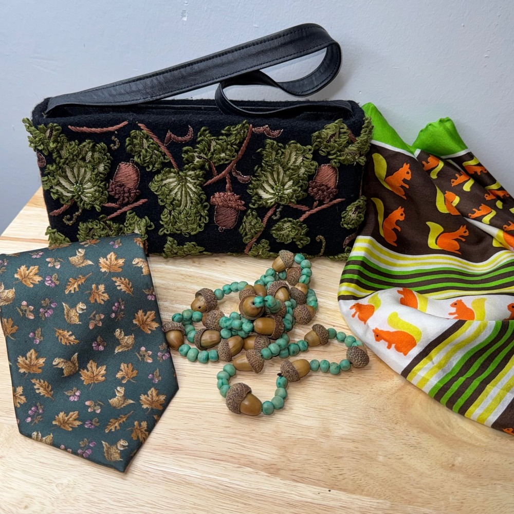 Squirrel Girl Acorn Themed Accessories Bundle Vintage Quirky Handmade